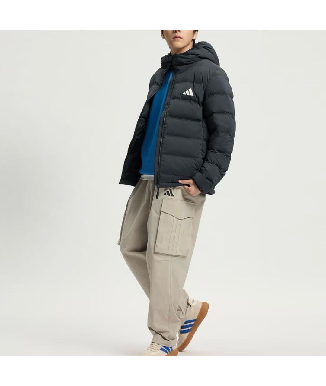 ADIDAS Черный пуховик, фото 4