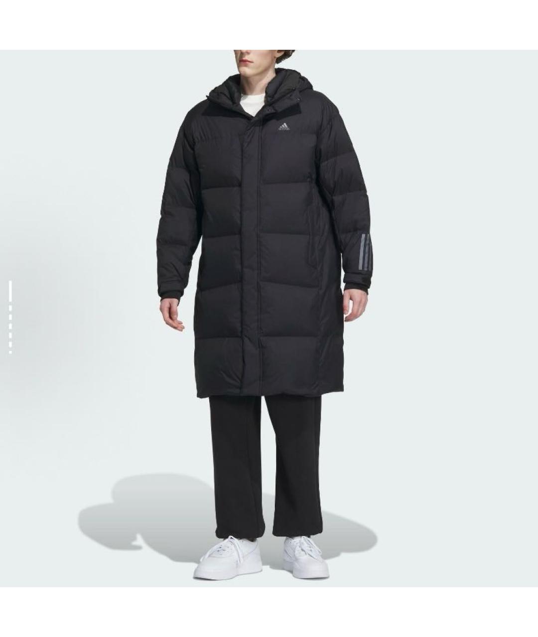 ADIDAS Черная полиамидовая куртка, фото 4