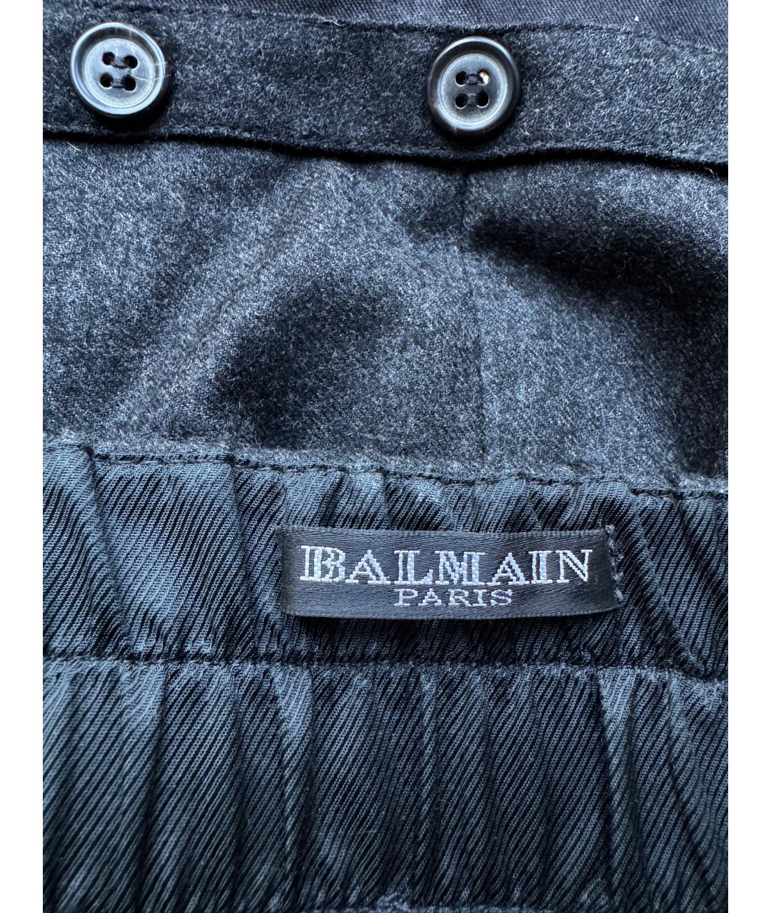 BALMAIN Серая шерстяная юбка мини, фото 6