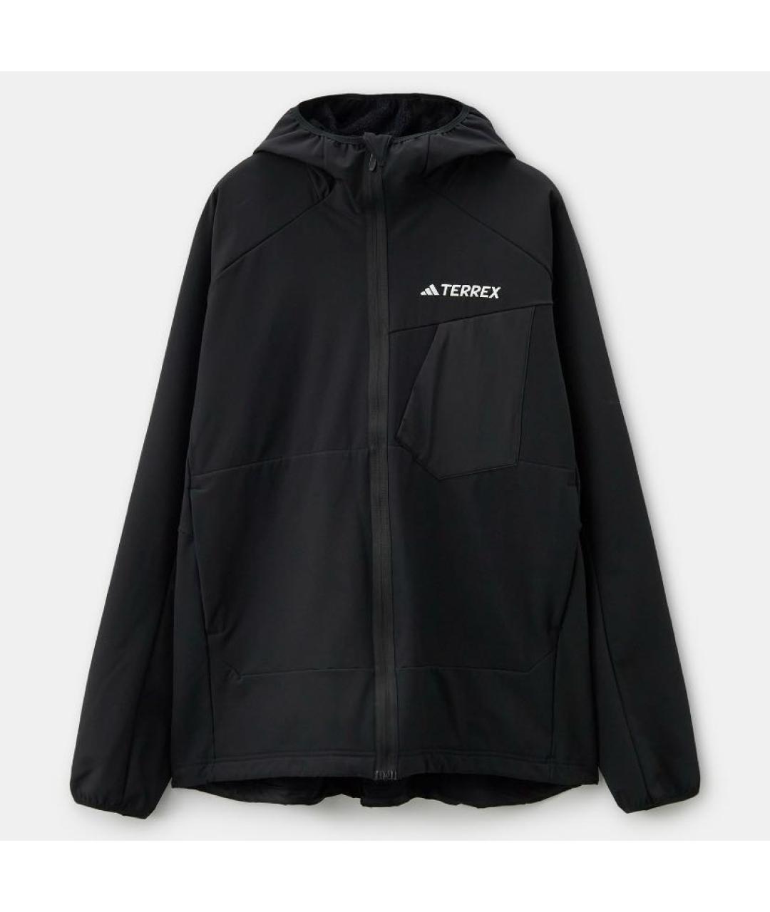 ADIDAS Черная полиэстеровая куртка, фото 6