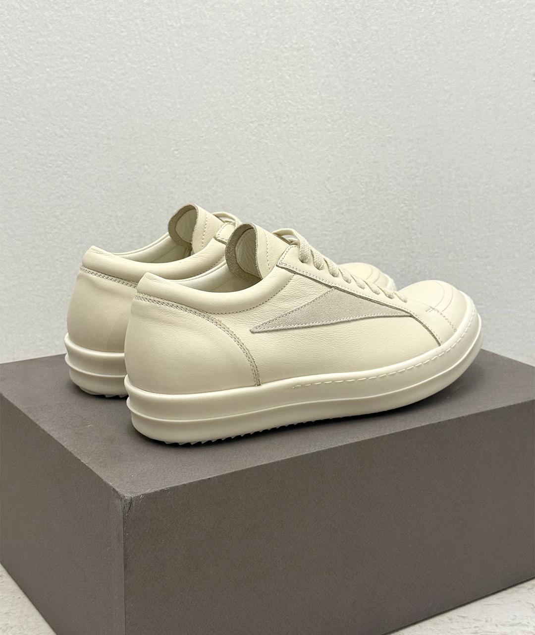 RICK OWENS Белые кожаные кеды, фото 5