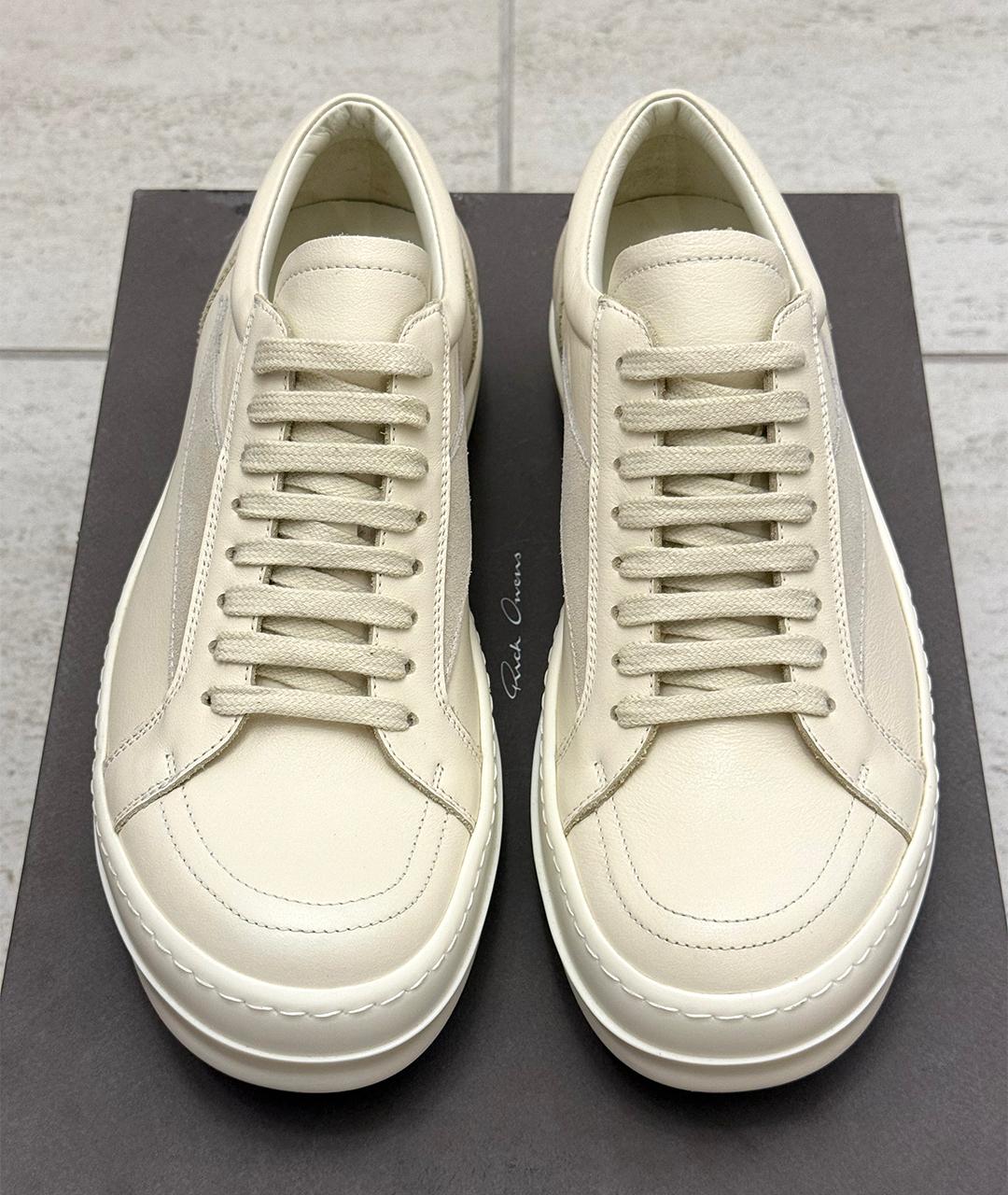 RICK OWENS Белые кожаные кеды, фото 3