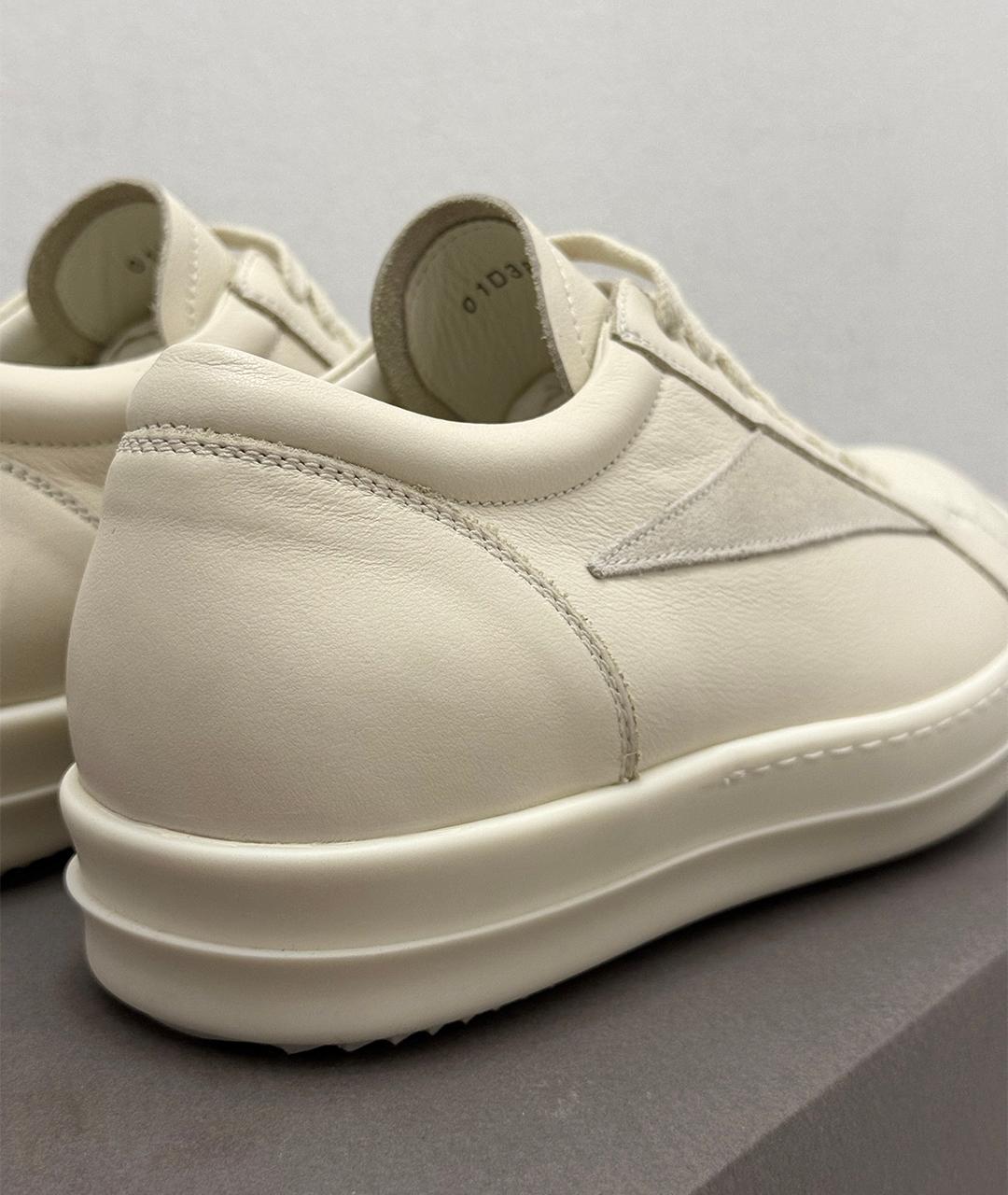 RICK OWENS Белые кожаные кеды, фото 9