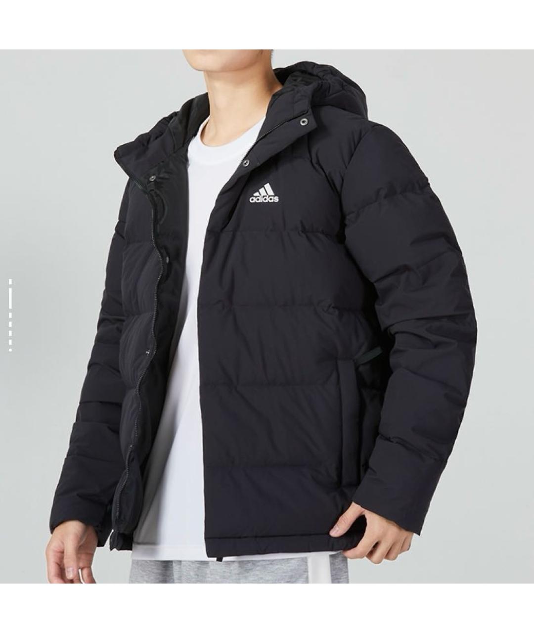 ADIDAS Черный полиэстеровый пуховик, фото 3