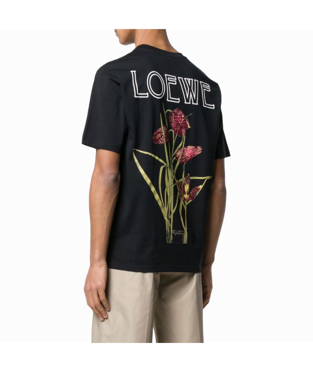 LOEWE Черная хлопковая футболка, фото 5
