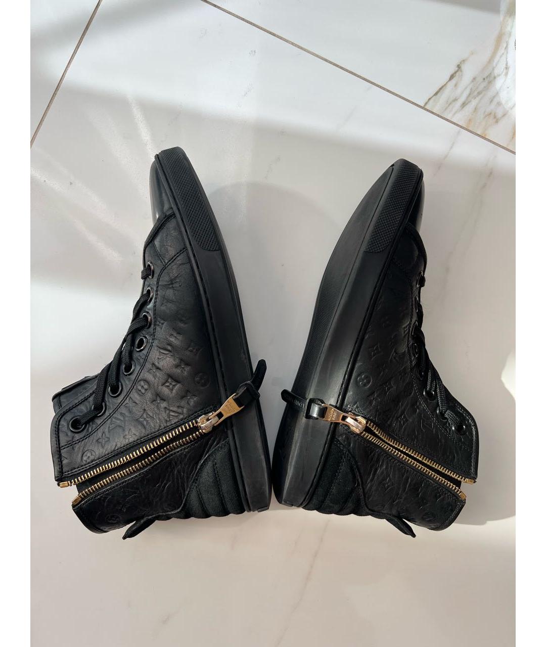 LOUIS VUITTON Черные кожаные кеды, фото 4