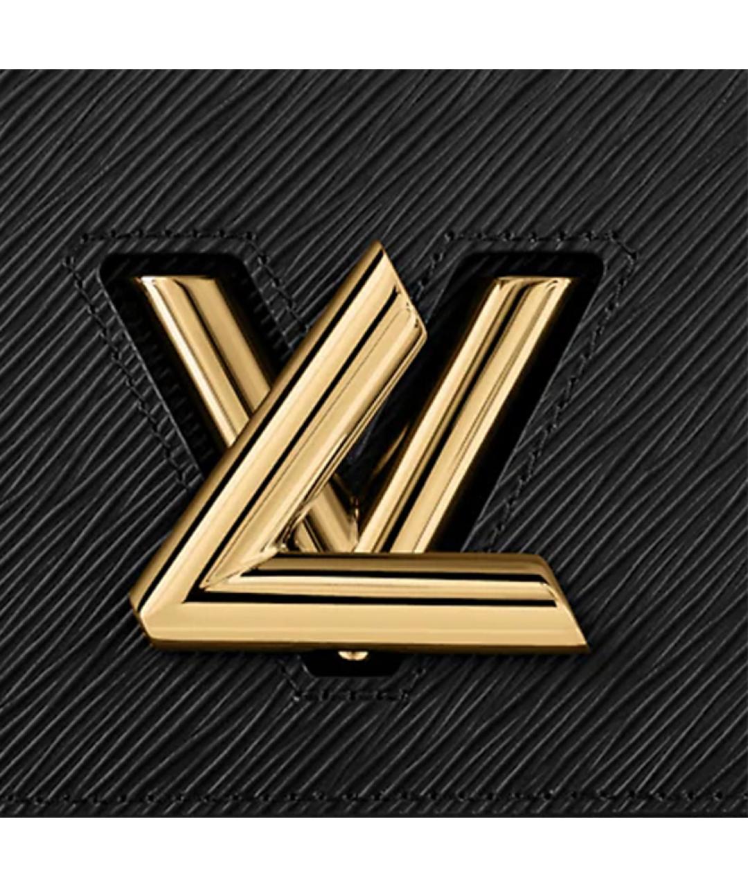 LOUIS VUITTON Черная кожаная сумка через плечо, фото 5