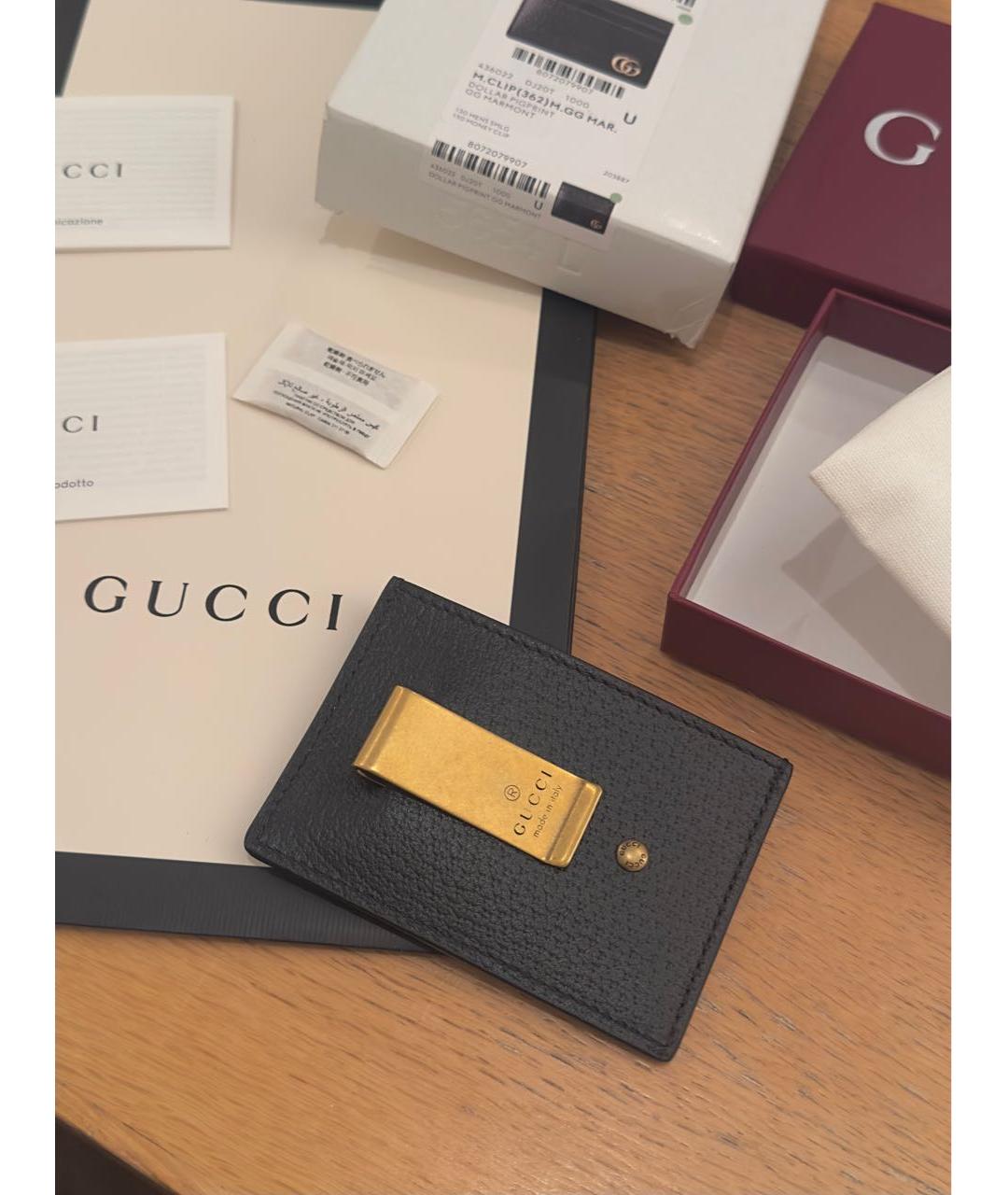 GUCCI Черный кожаный кардхолдер, фото 4