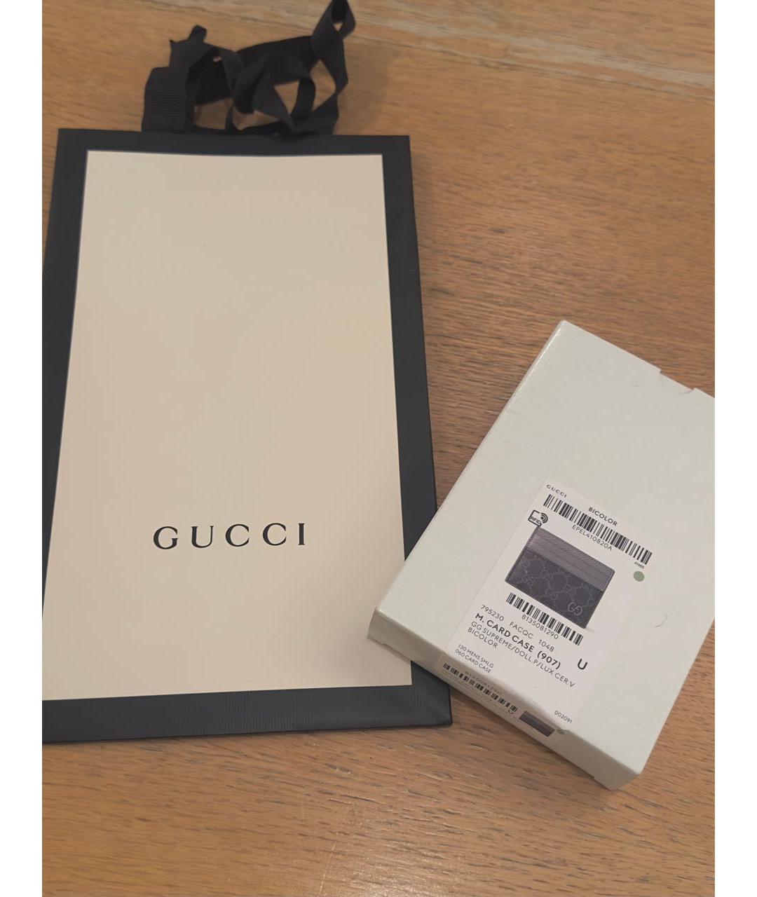 GUCCI Серый кожаный кардхолдер, фото 3