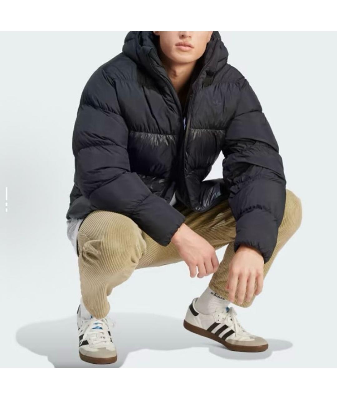 ADIDAS Черный полиэстеровый пуховик, фото 4