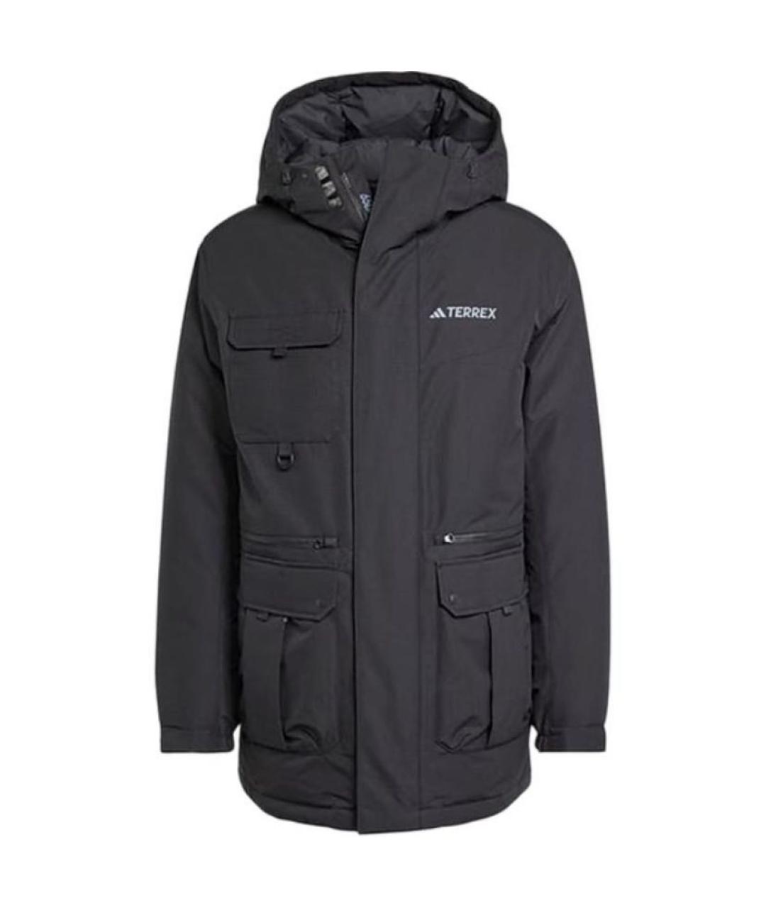 ADIDAS Черная полиэстеровая парка, фото 4