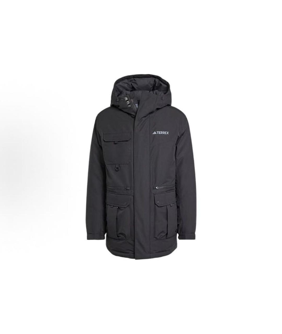 ADIDAS Черная полиэстеровая парка, фото 1