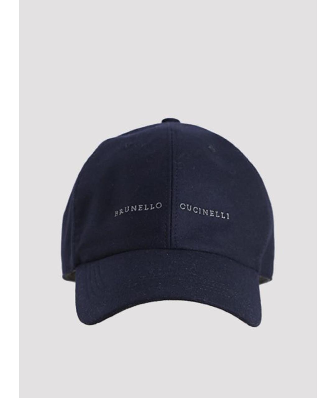 BRUNELLO CUCINELLI Темно-синяя кашемировая кепка/бейсболка, фото 6
