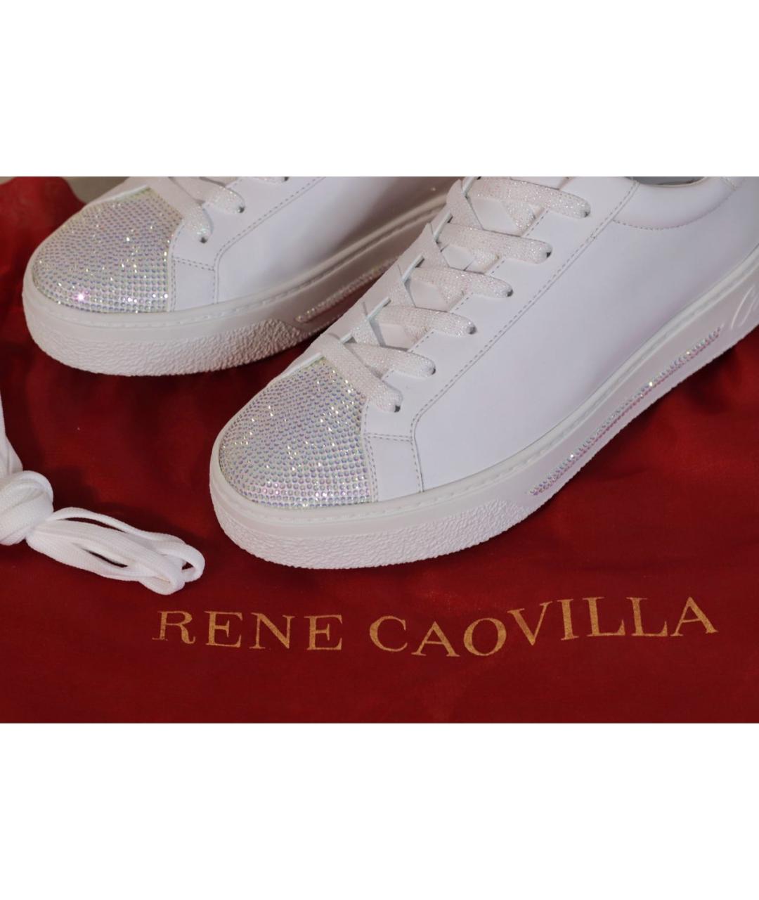 RENE CAOVILLA Белые кожаные кеды, фото 3