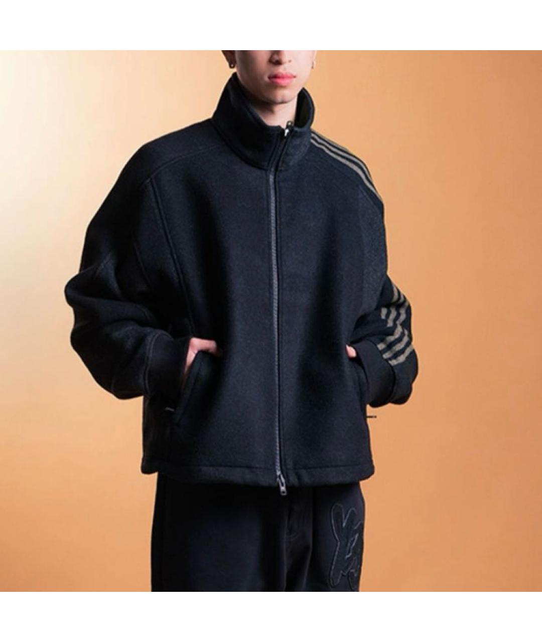 ADIDAS Черная шерстяная куртка, фото 2