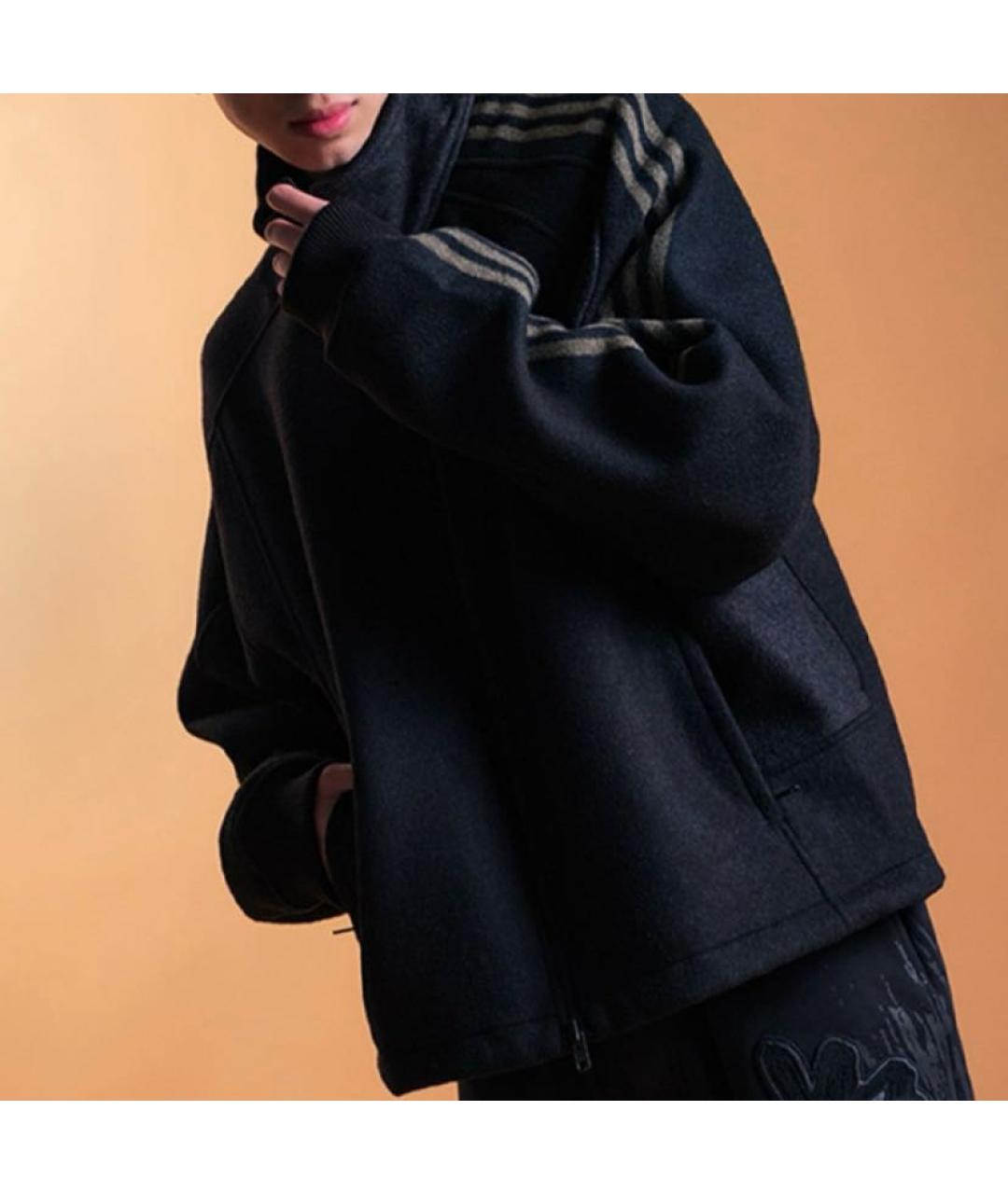 ADIDAS Черная шерстяная куртка, фото 3