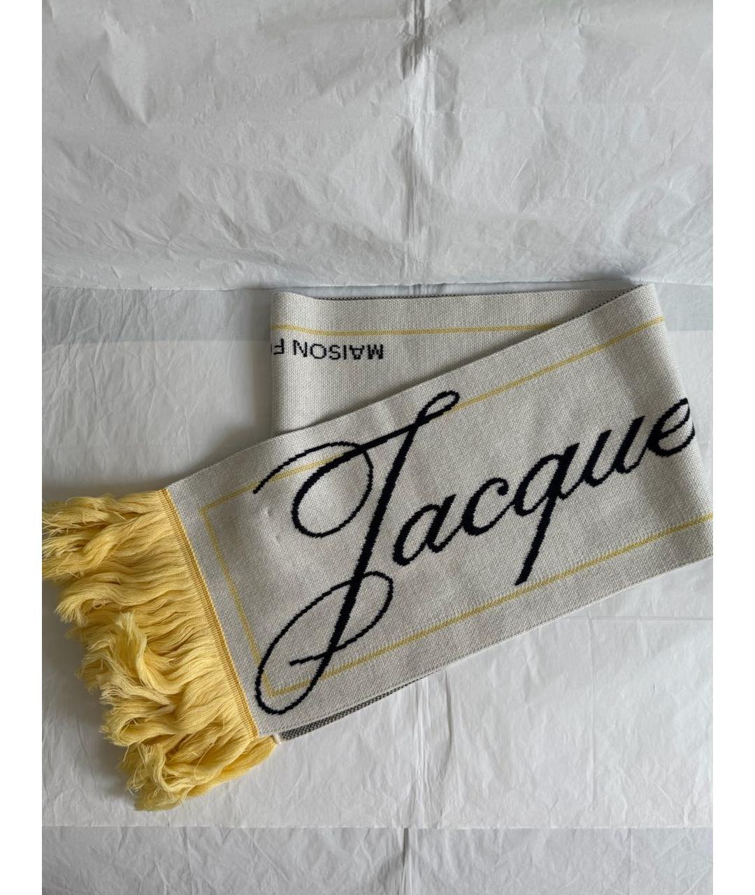 JACQUEMUS Бежевый шерстяной шарф, фото 4
