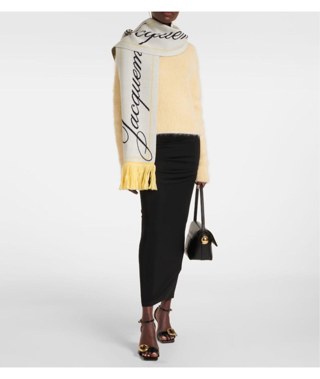 JACQUEMUS Бежевый шерстяной шарф, фото 3