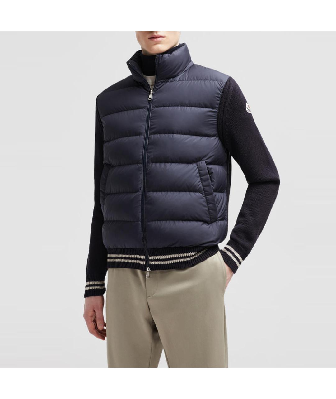 MONCLER Темно-синий пуховик, фото 4