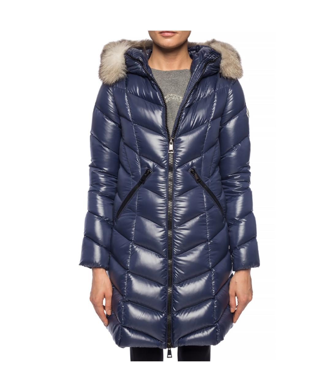 MONCLER Темно-синий пуховик, фото 3