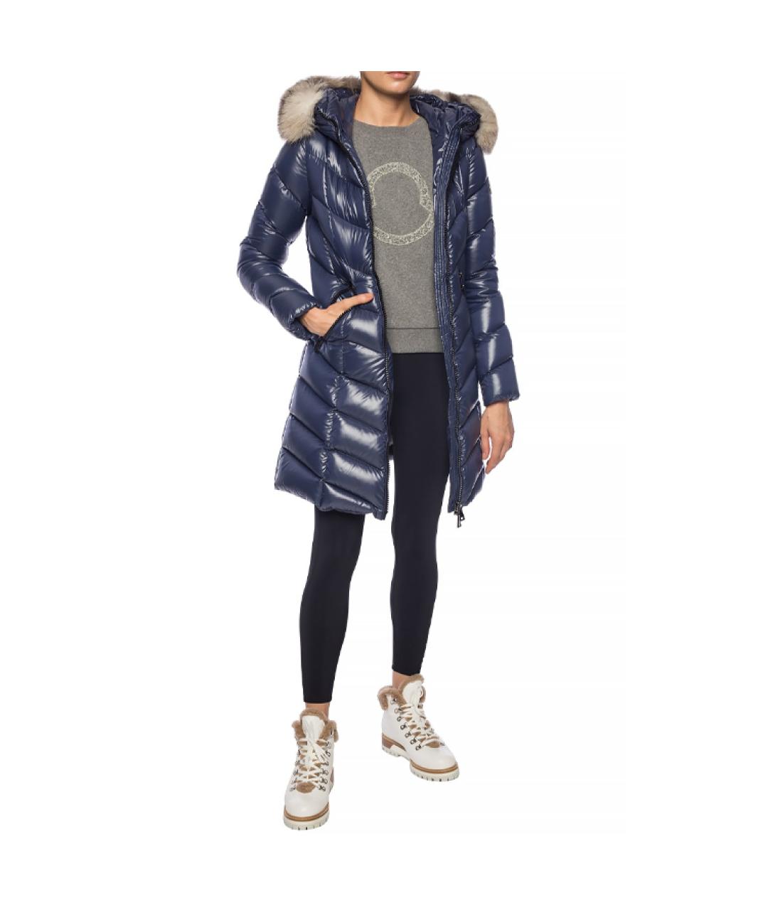 MONCLER Темно-синий пуховик, фото 2