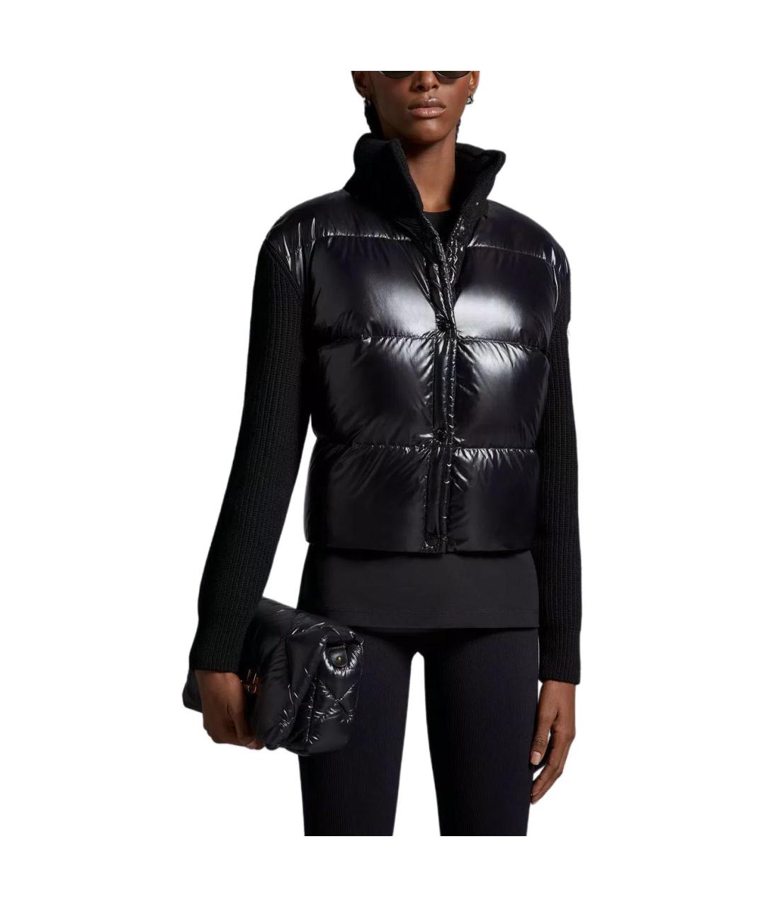 MONCLER Черный пуховик, фото 2