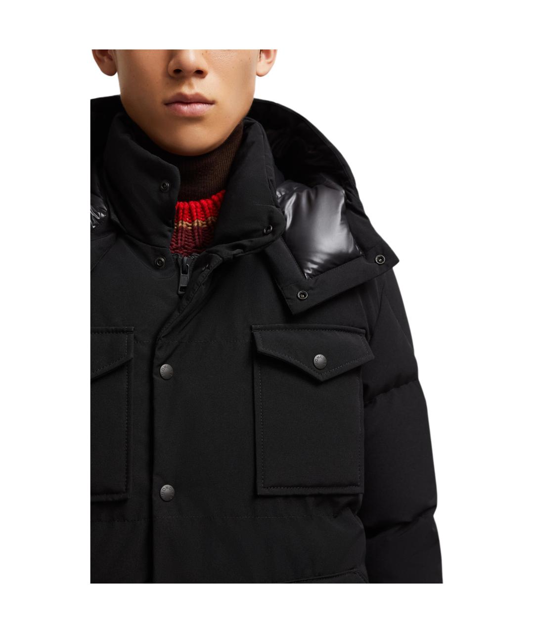 MONCLER Черная полиамидовая куртка, фото 6