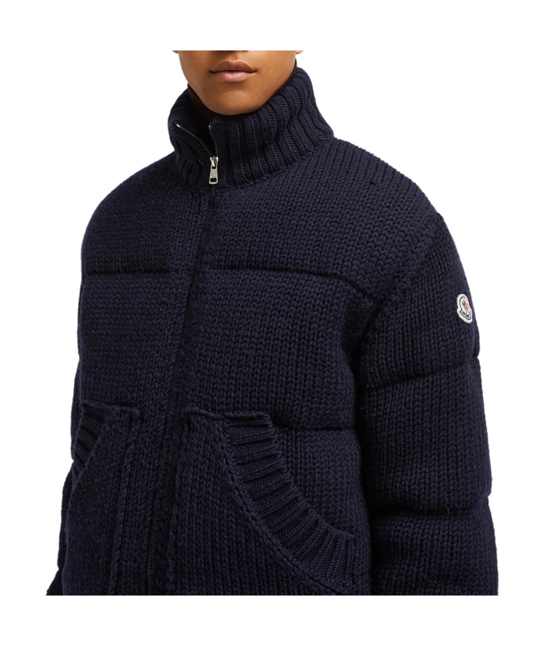 MONCLER Темно-синий пуховик, фото 4
