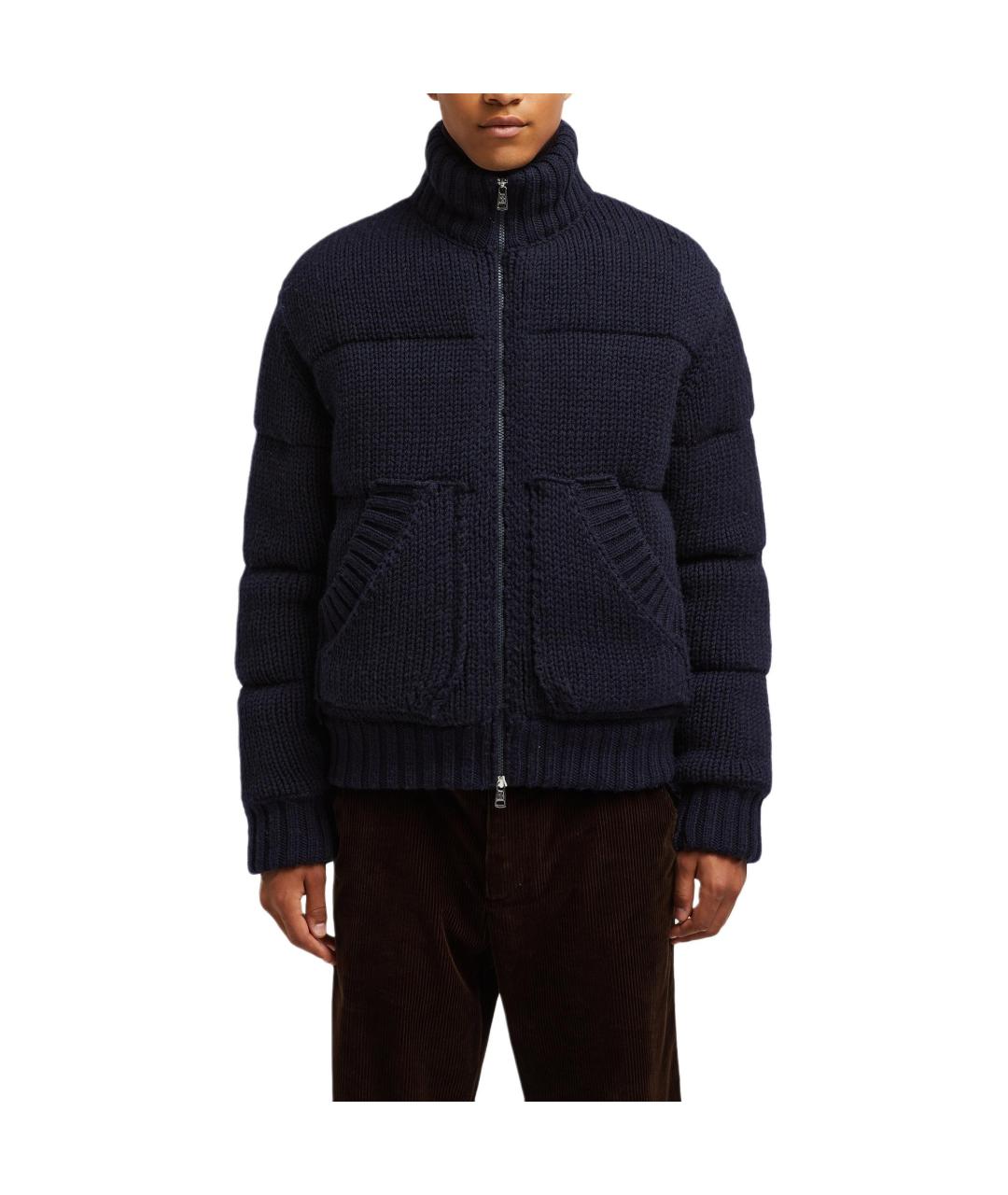 MONCLER Темно-синий пуховик, фото 2