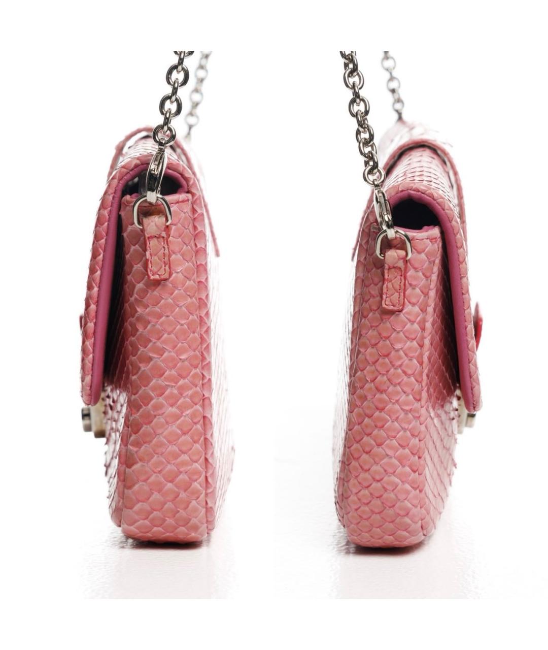 CHRISTIAN DIOR Розовая сумка через плечо из экзотической кожи, фото 3