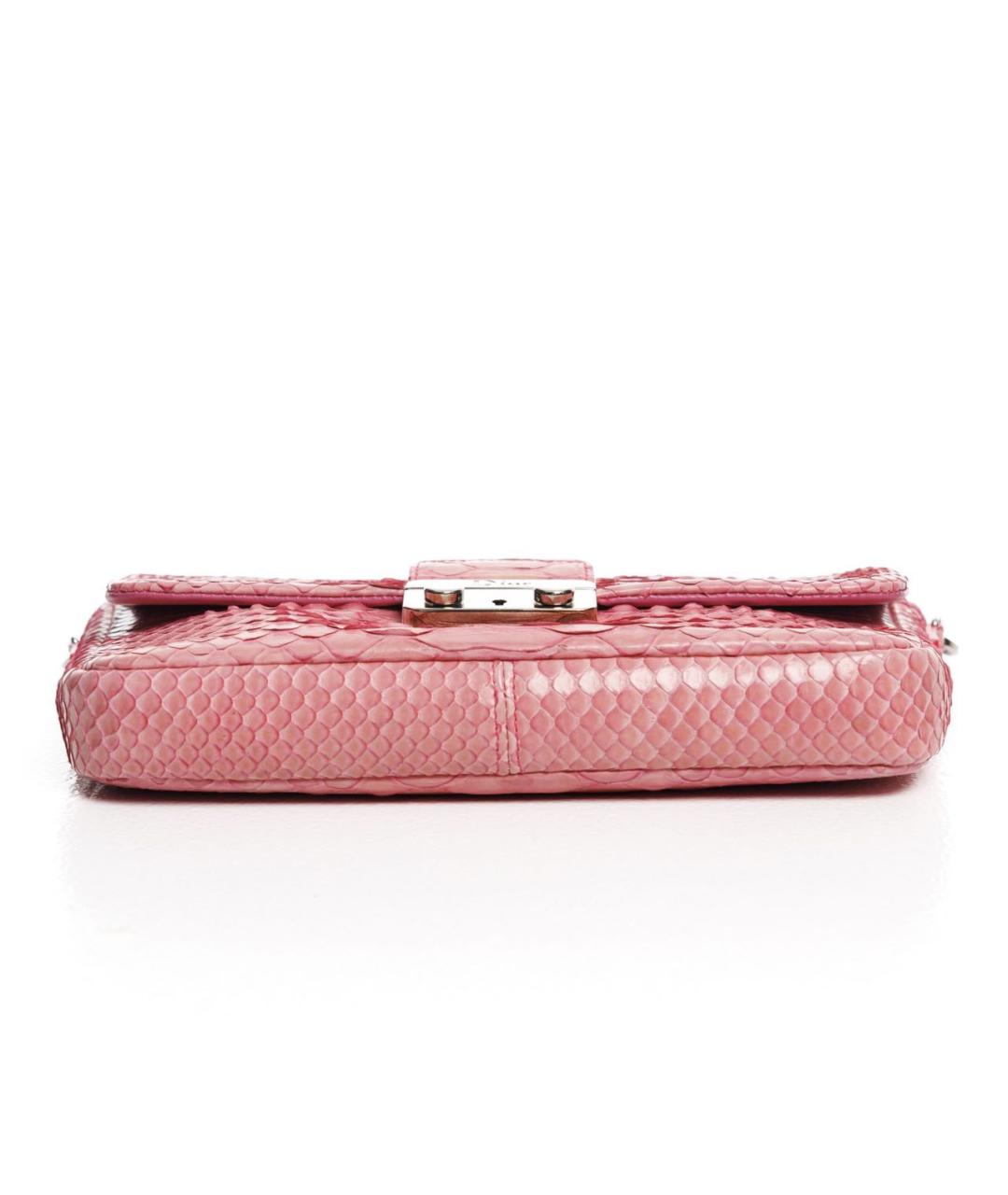 CHRISTIAN DIOR Розовая сумка через плечо из экзотической кожи, фото 5