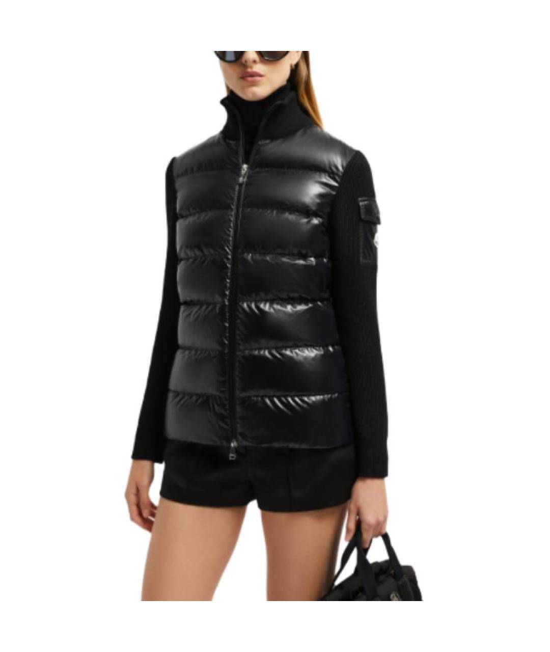MONCLER Черный пуховик, фото 4