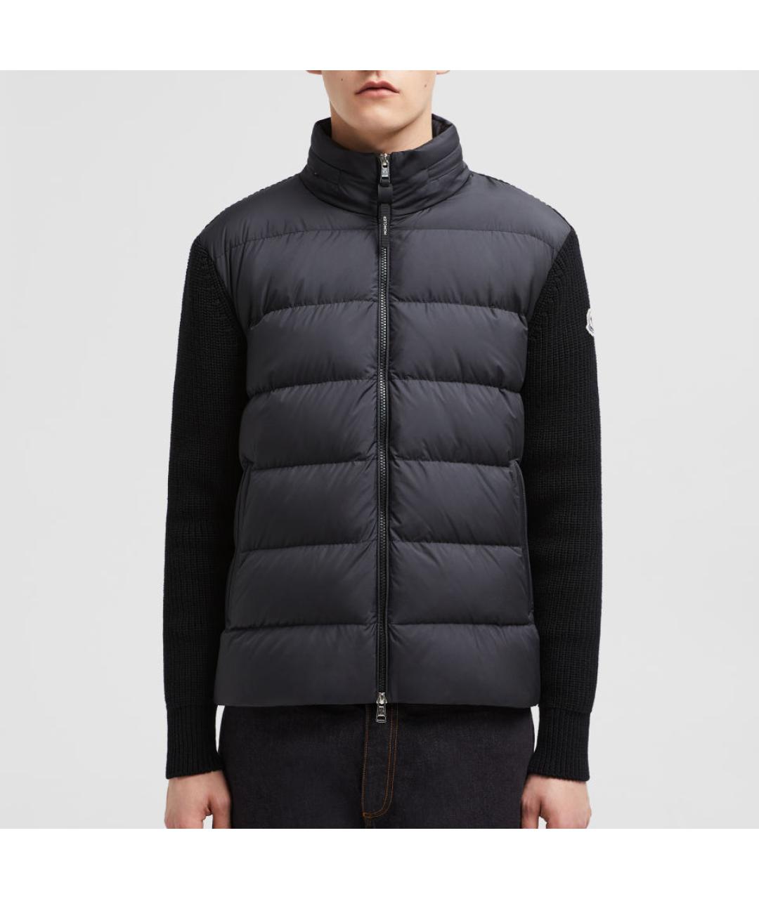 MONCLER Черный пуховик, фото 2