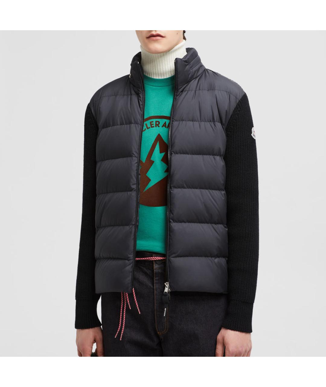 MONCLER Черный пуховик, фото 4