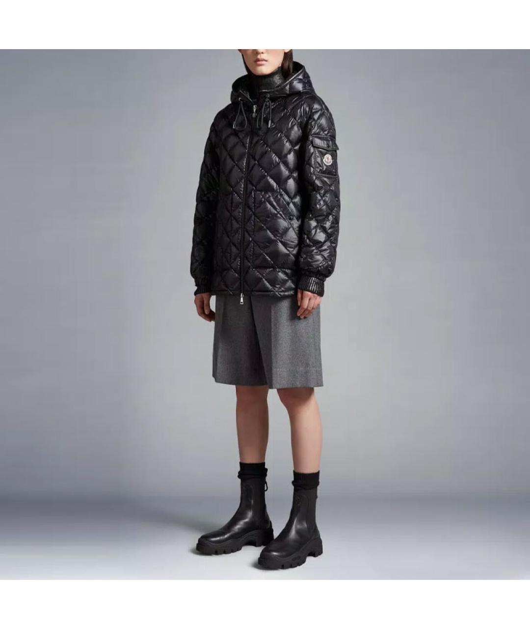 MONCLER Черный пуховик, фото 5