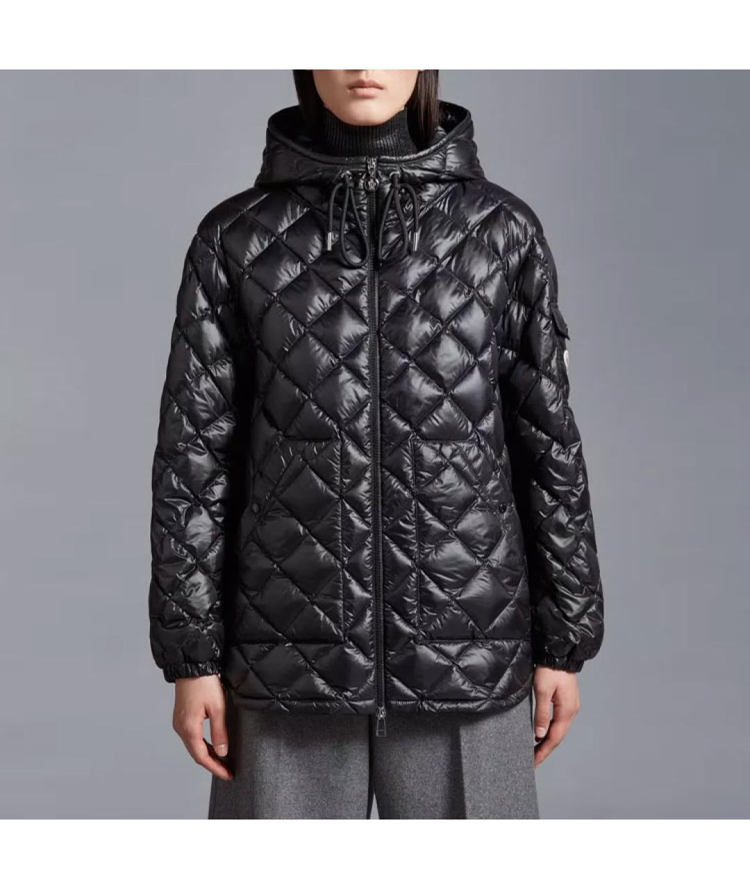 MONCLER Черный пуховик, фото 2