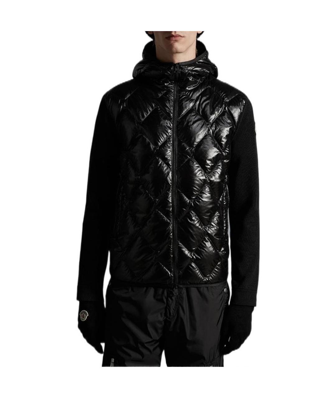 MONCLER Черный пуховик, фото 2