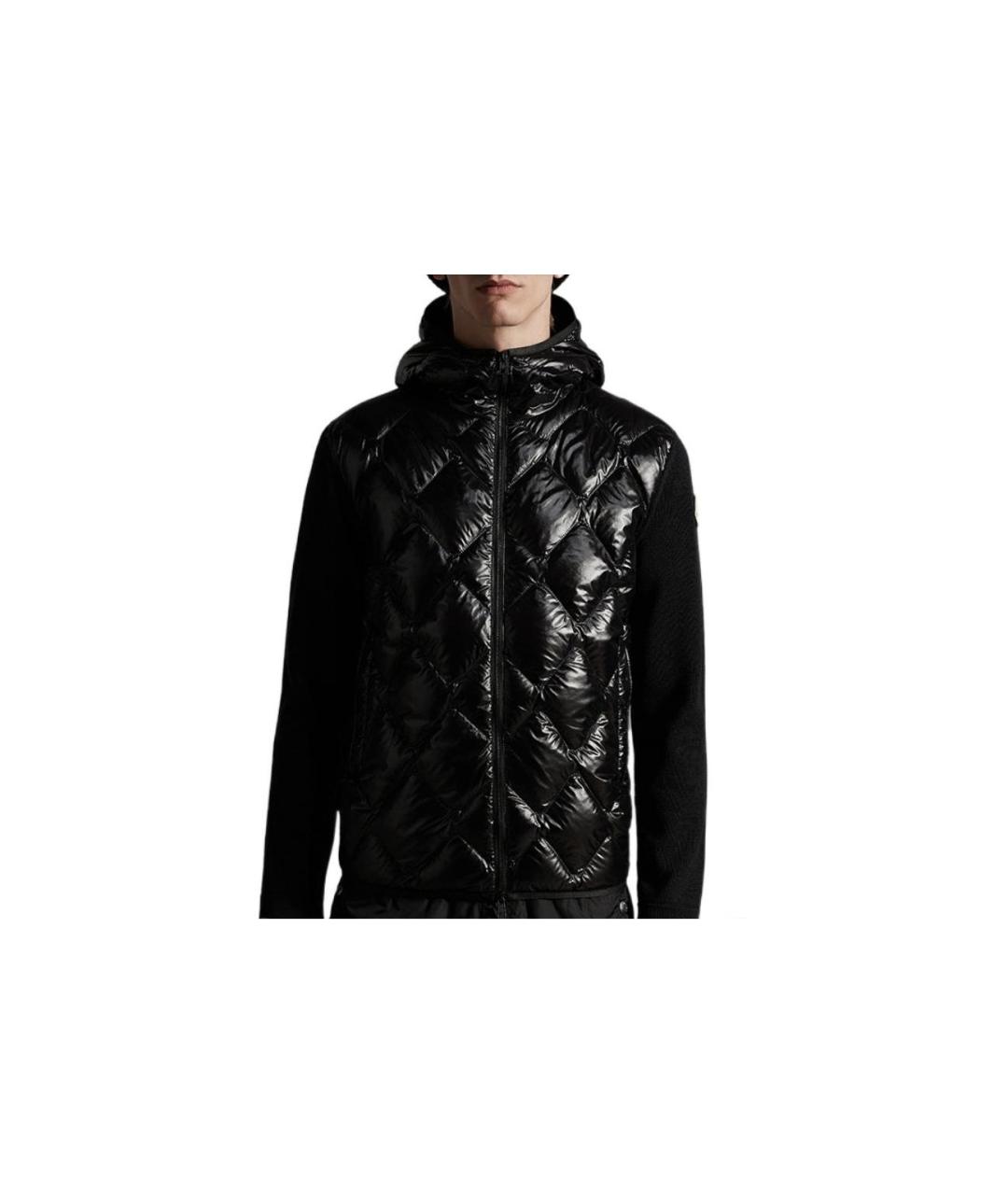 MONCLER Черный пуховик, фото 4