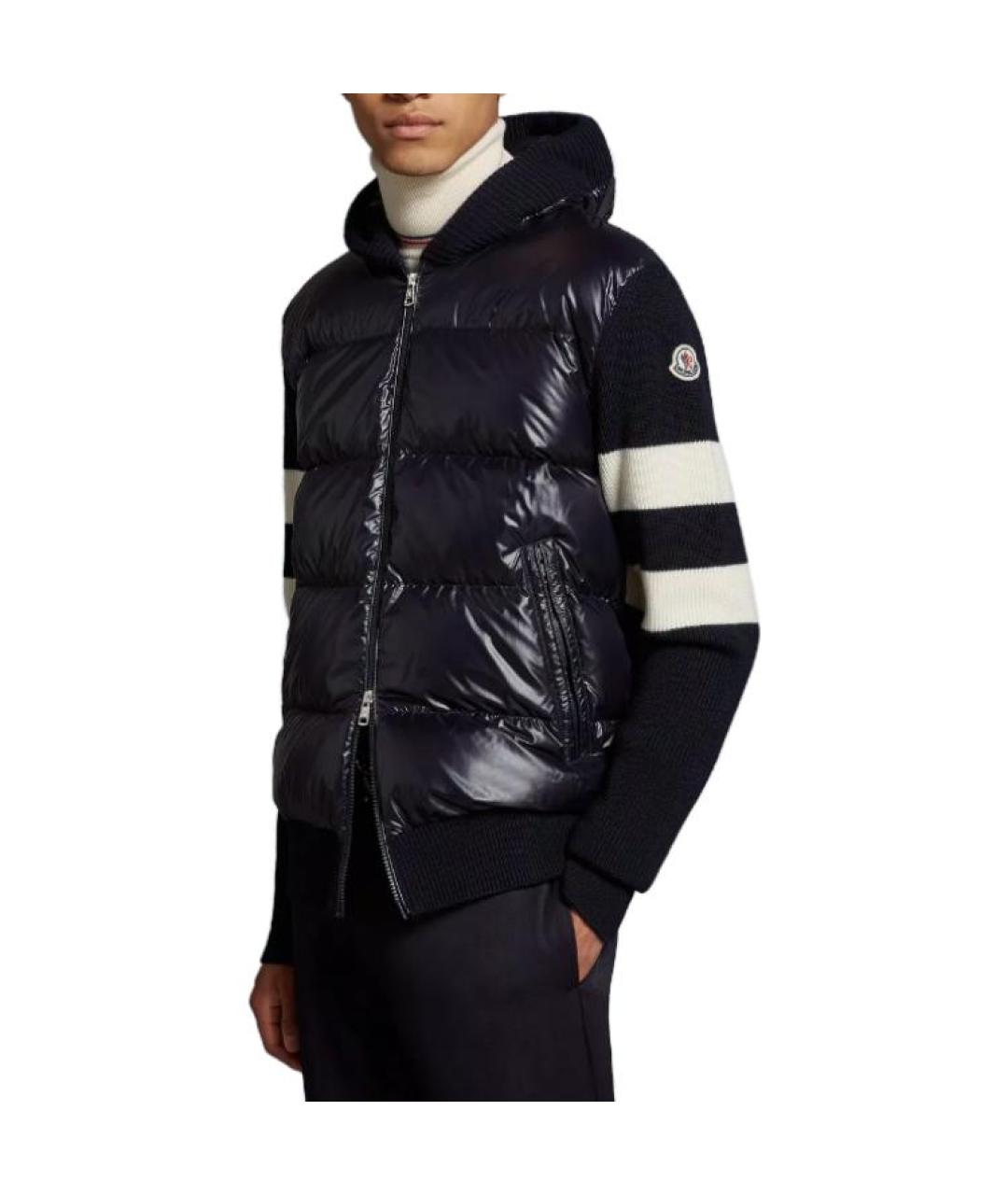 MONCLER Темно-синий пуховик, фото 4