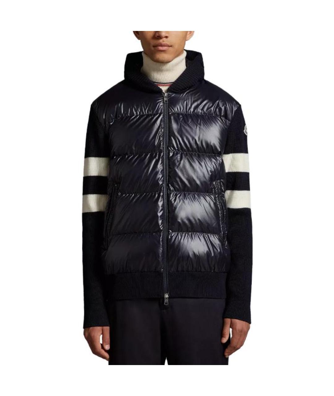 MONCLER Темно-синий пуховик, фото 2