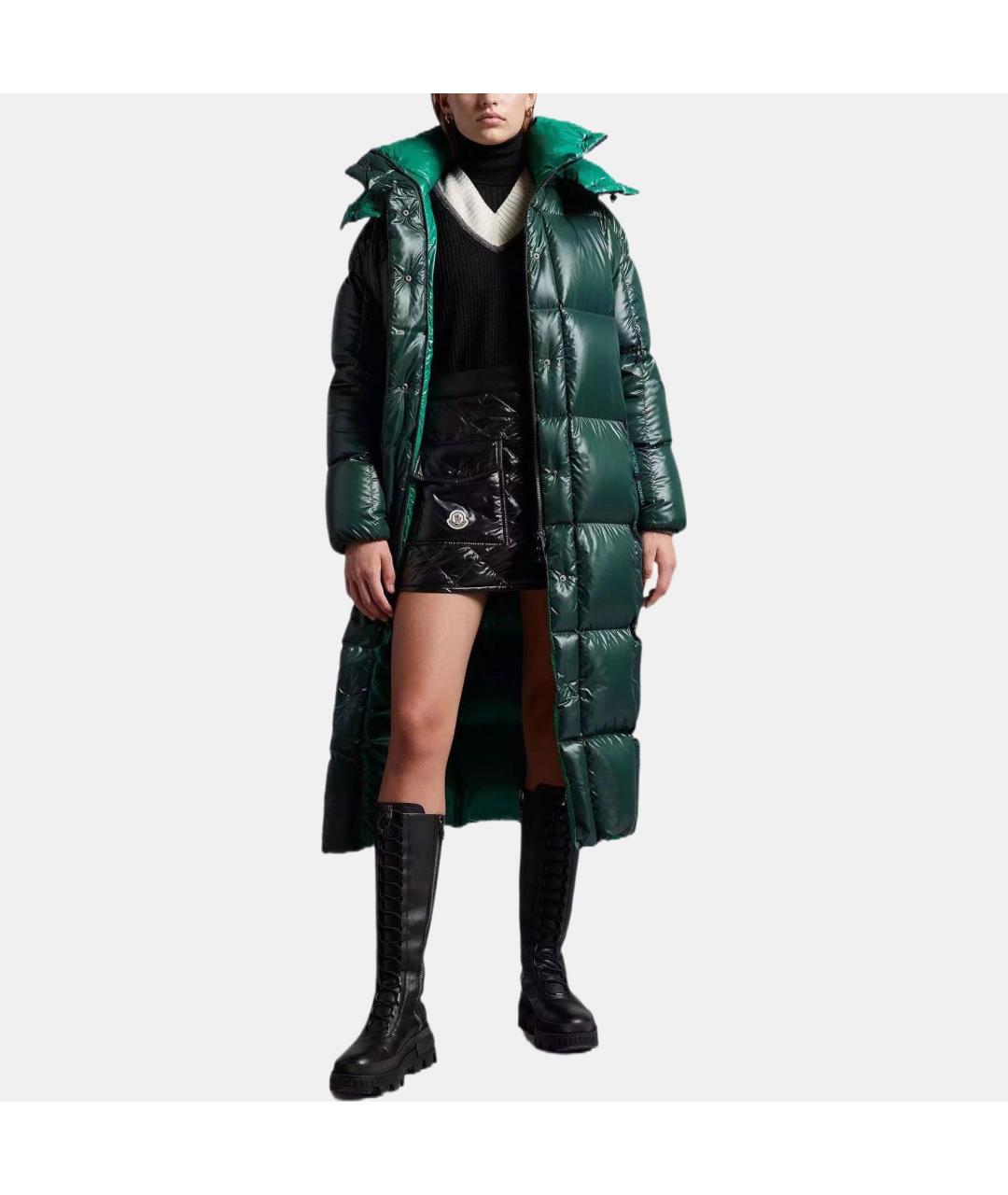 MONCLER Зеленый пуховик, фото 2