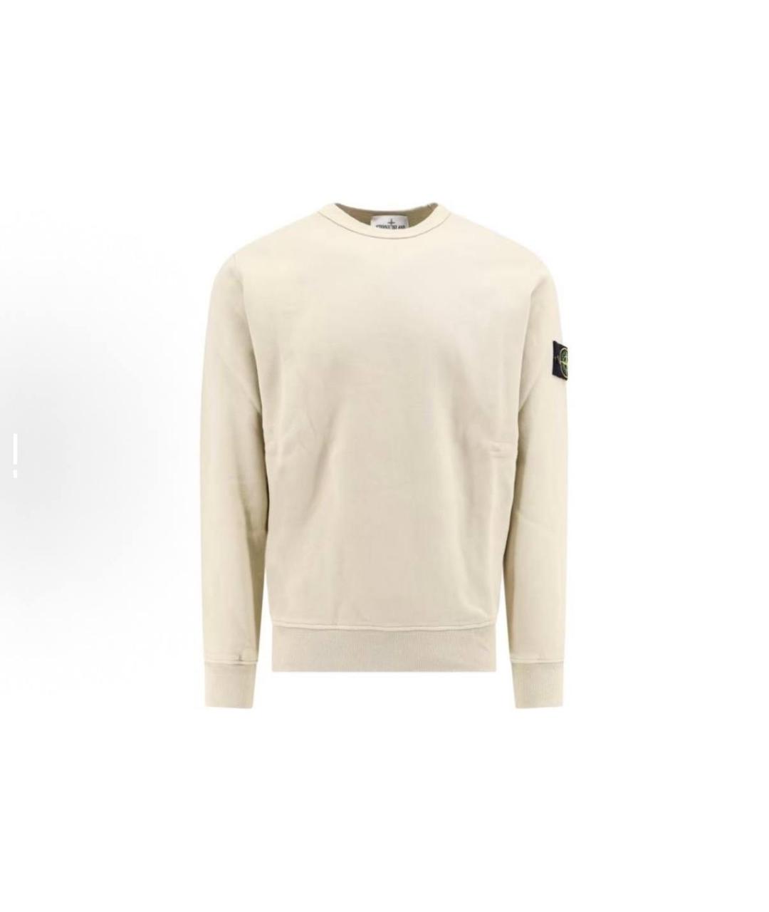 STONE ISLAND Бежевый хлопковый джемпер / свитер, фото 1