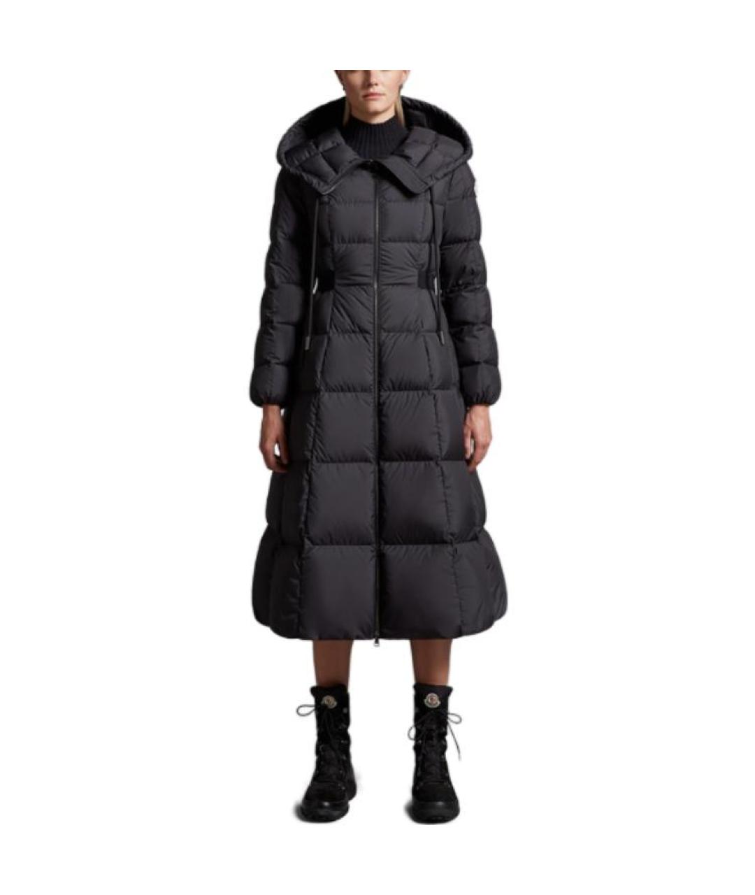 MONCLER Черный полиамидовый пуховик, фото 2