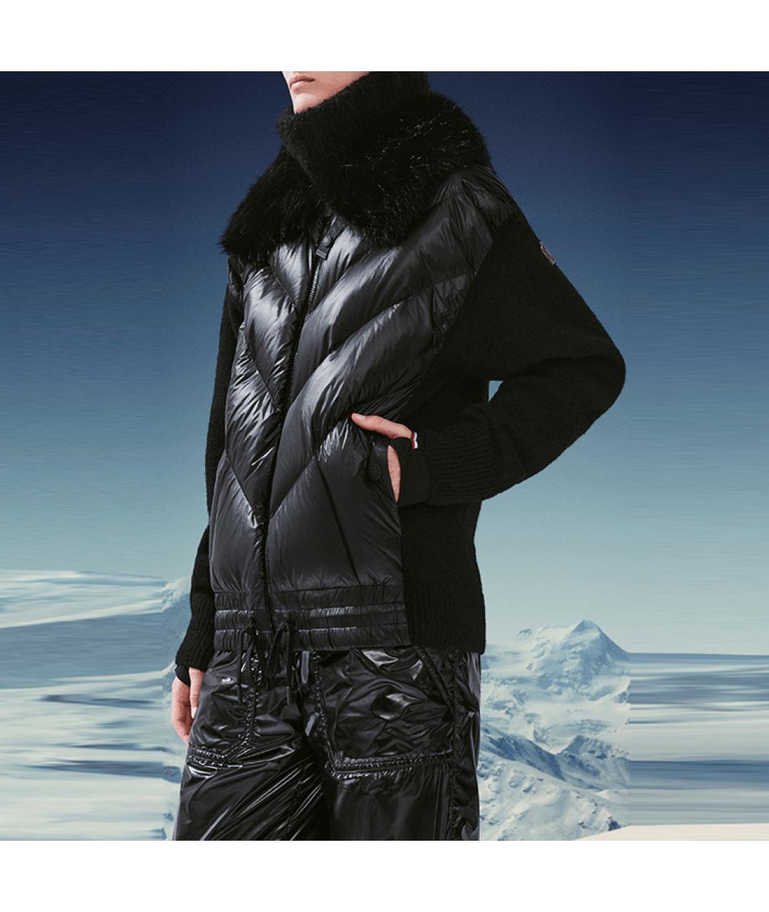 MONCLER Черный пуховик, фото 4