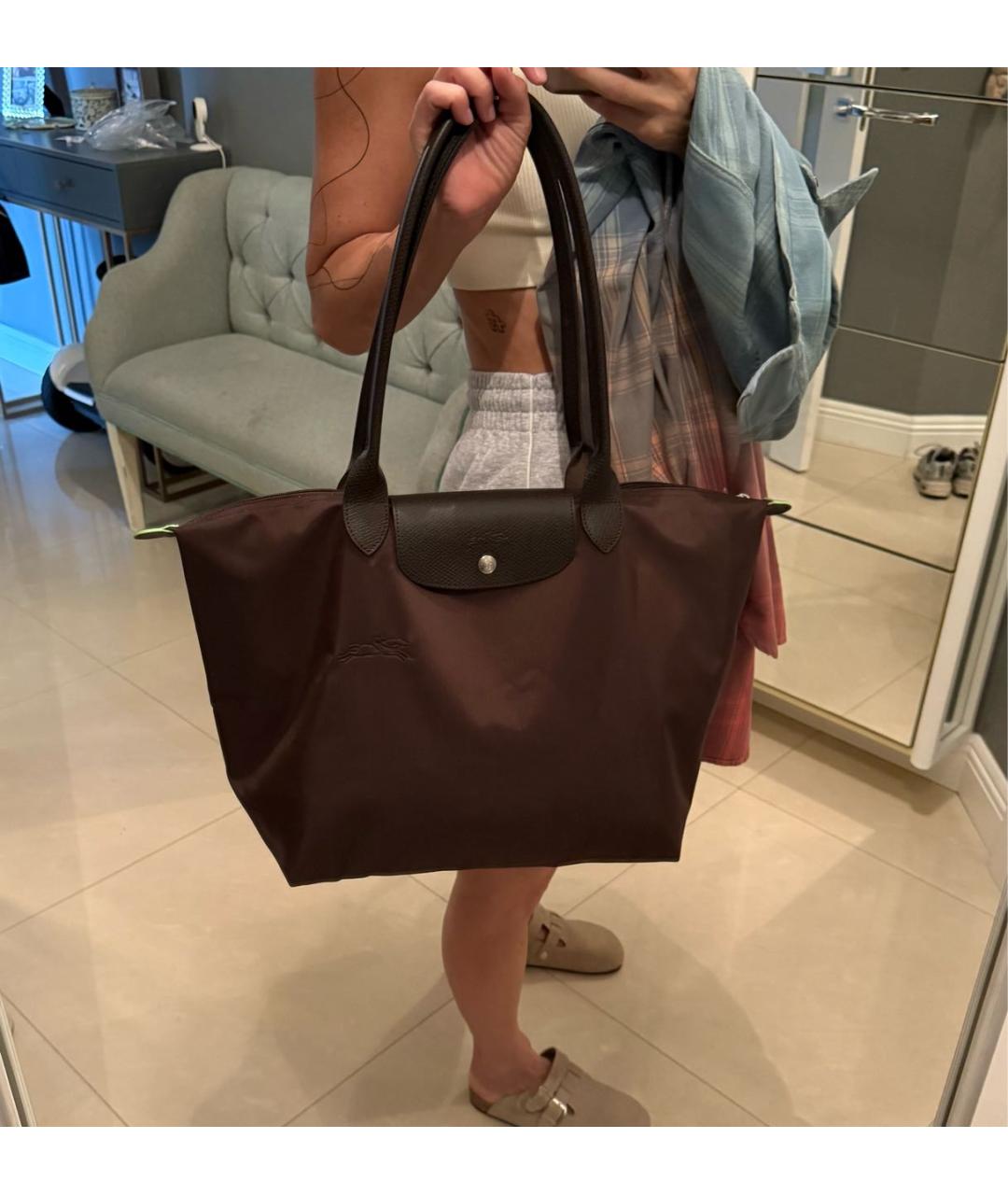 LONGCHAMP Коричневая сумка тоут, фото 3