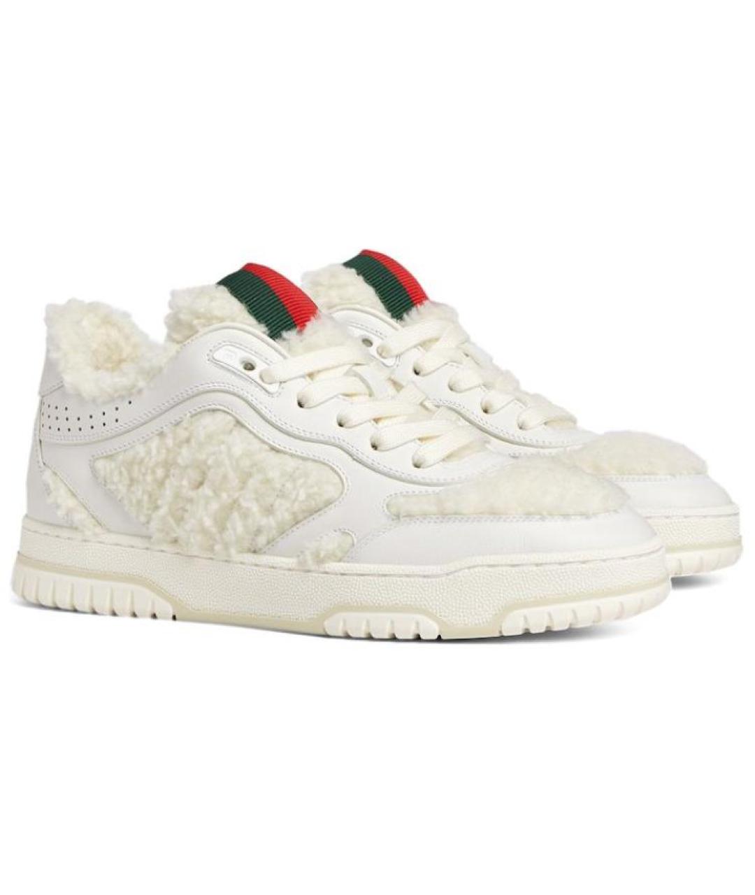 GUCCI Белые кожаные кроссовки, фото 3