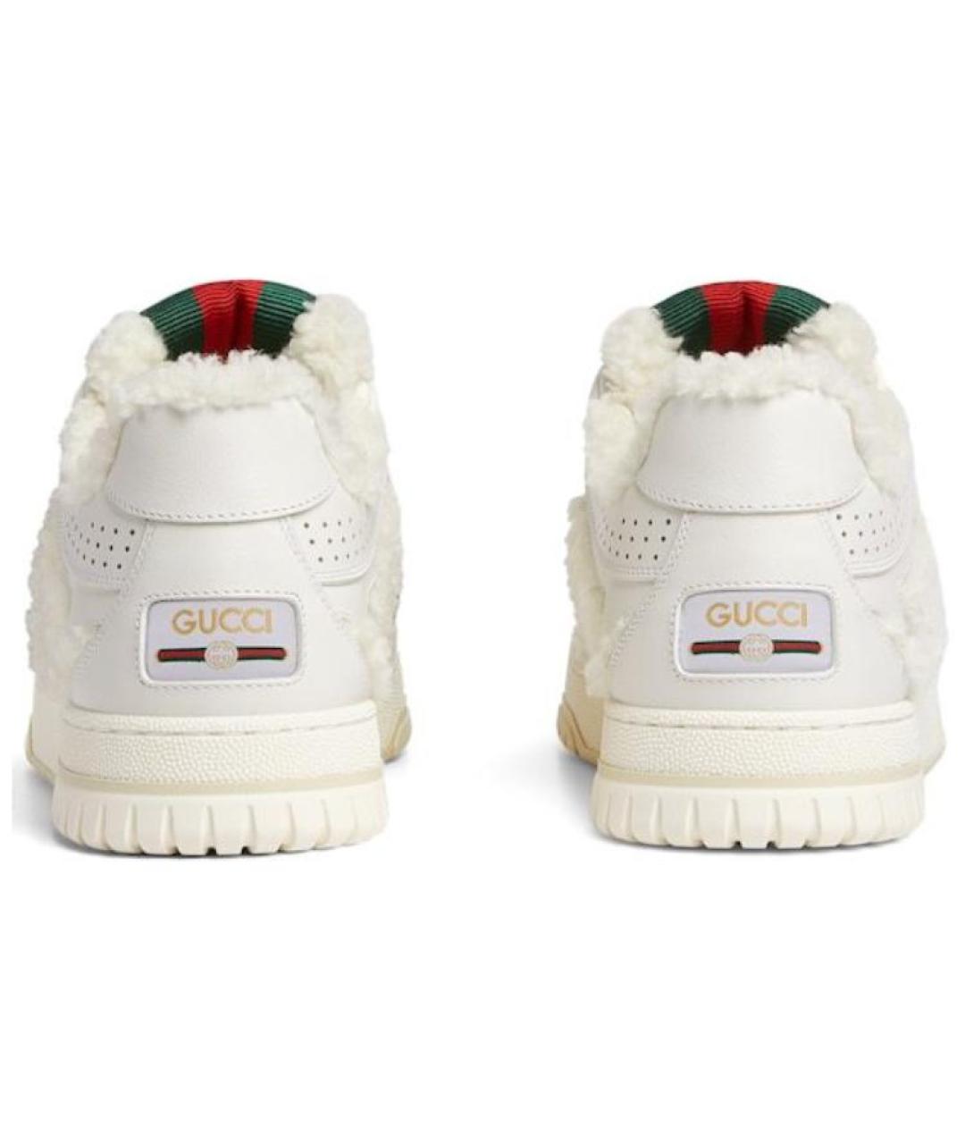 GUCCI Белые кожаные кроссовки, фото 5