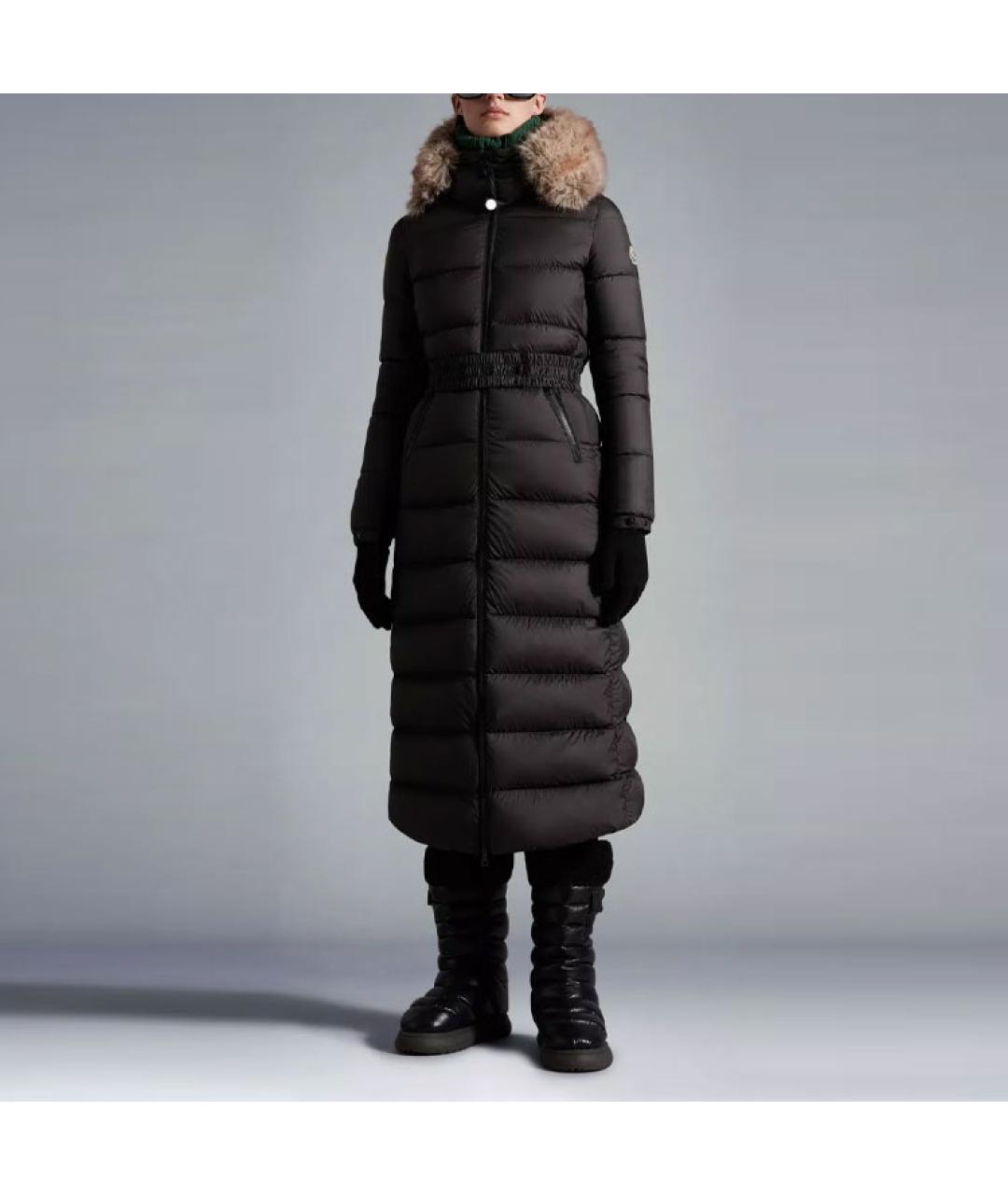 MONCLER Черный полиамидовый пуховик, фото 4