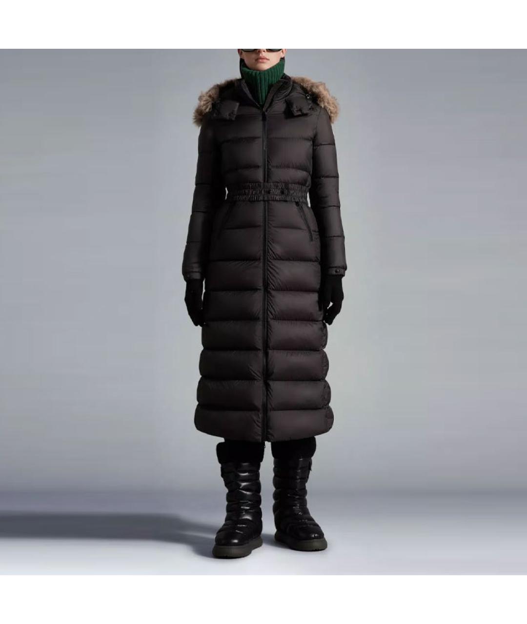 MONCLER Черный полиамидовый пуховик, фото 2