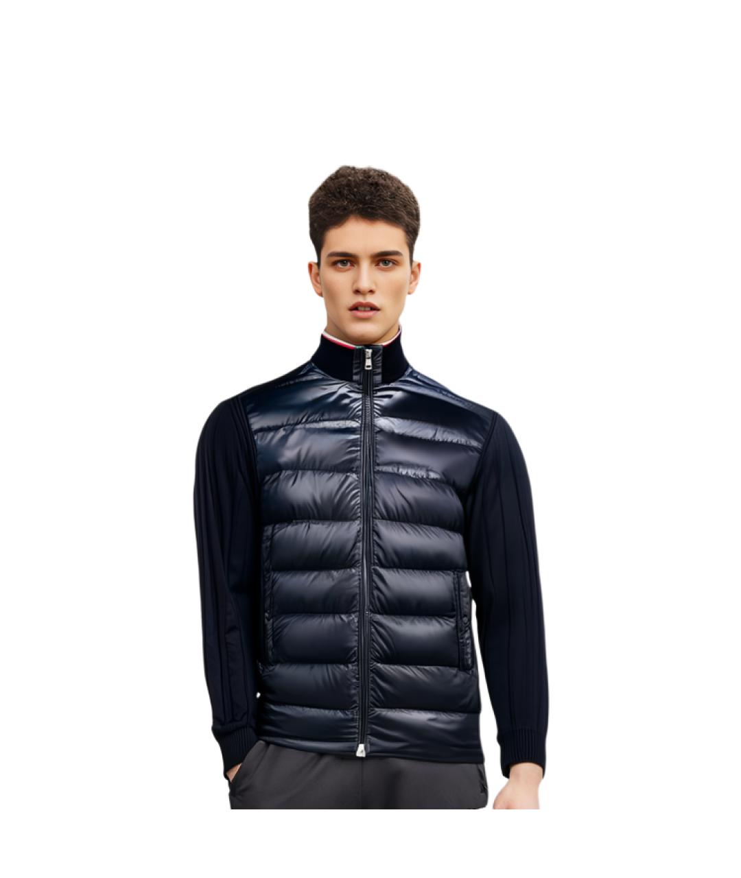 MONCLER Темно-синий пуховик, фото 6